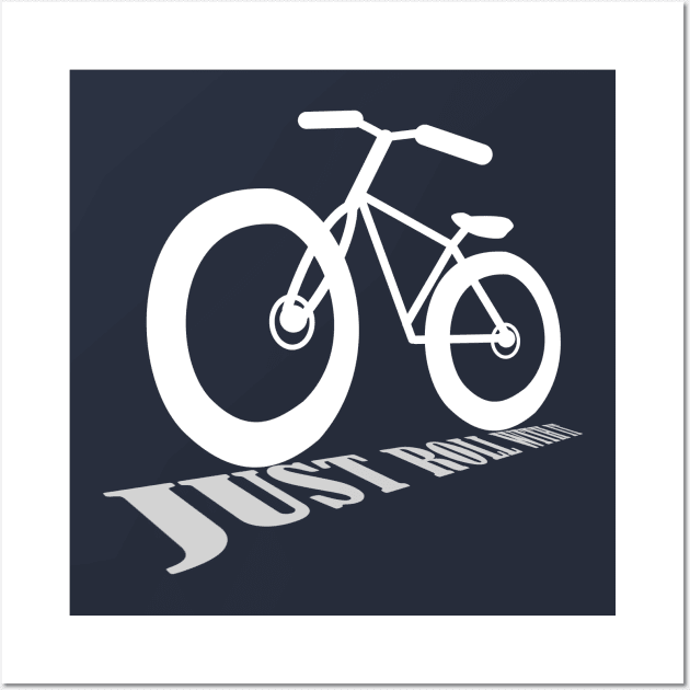 Just Roll With It - Retro Racing Bike Bicycle shirt Wall Art by andytruong